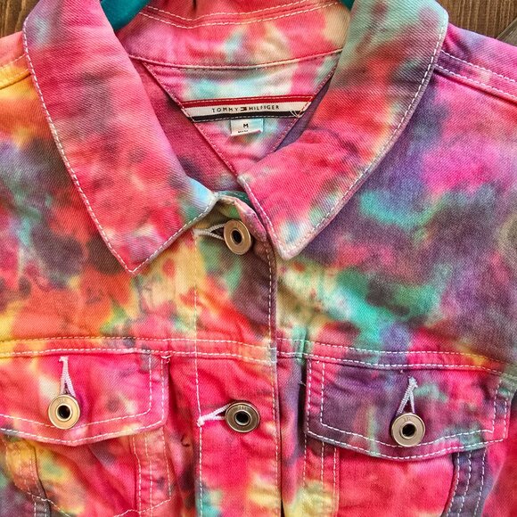 Tie-Dye Tommy Hilfiger Cotton Jacket in Size Medium - Picture 2 of 3